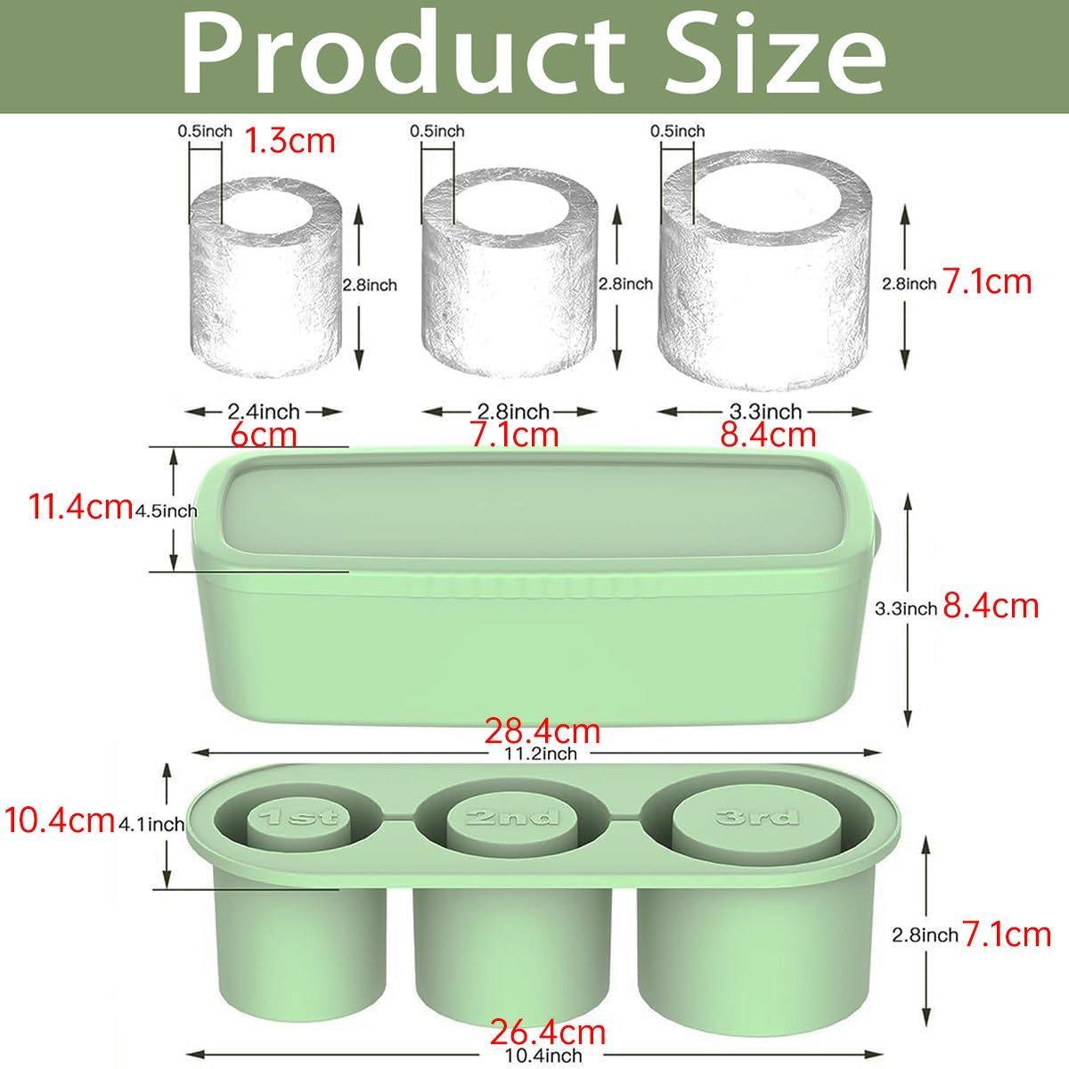 Silicone Ice Cube Tray for 20oz 30oz 40oz Tumbler Easy Release Reusable Mold - Green