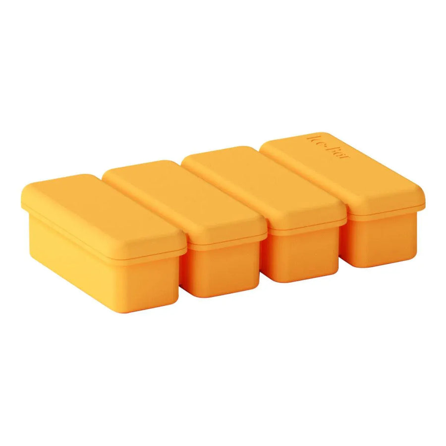 Silicone Ice Cube Moulds with Lid Bar Ice Compartment Home Ice Box for Drinks - Orange