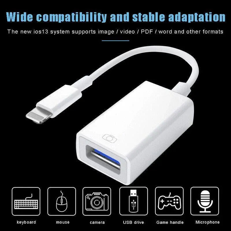 For Iphone Or Type C To Usb Otg Data Cable Adapter Male 3.0 A Female Converter - iOS