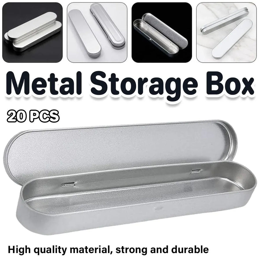 20PCS Metal Pencil Box Storage Case Tin Pen Holder Durable Packaging Organizer