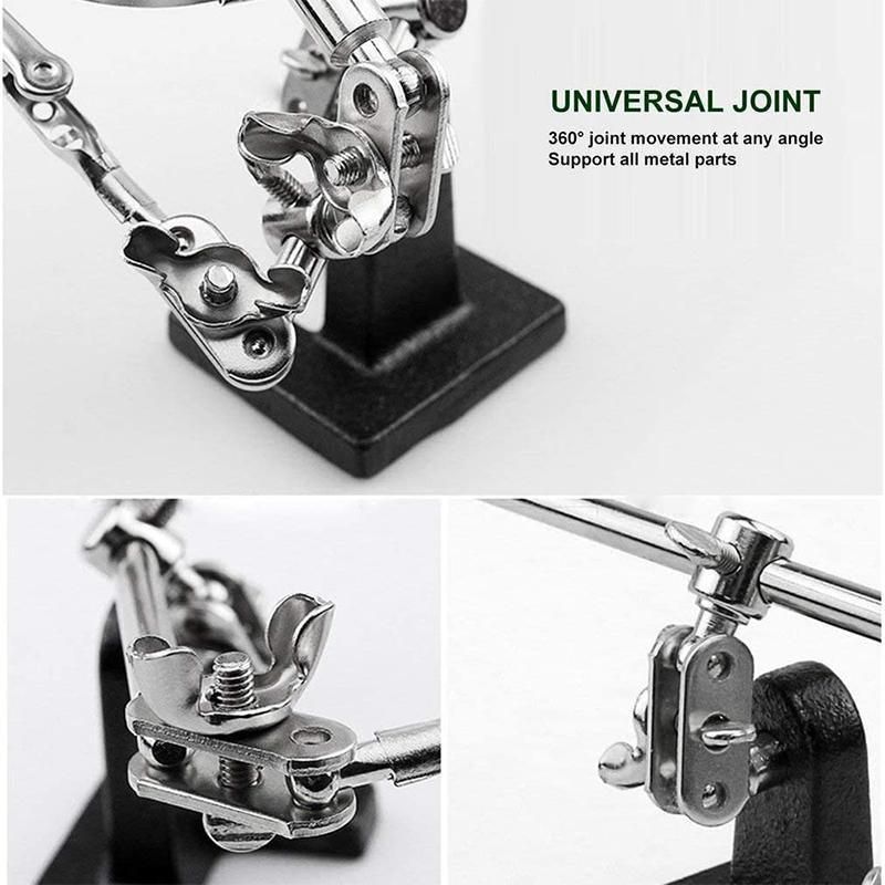 Helping 3rd Hand Soldering Iron Hobby Tool Vise Clamp Magnifying Glass with Station