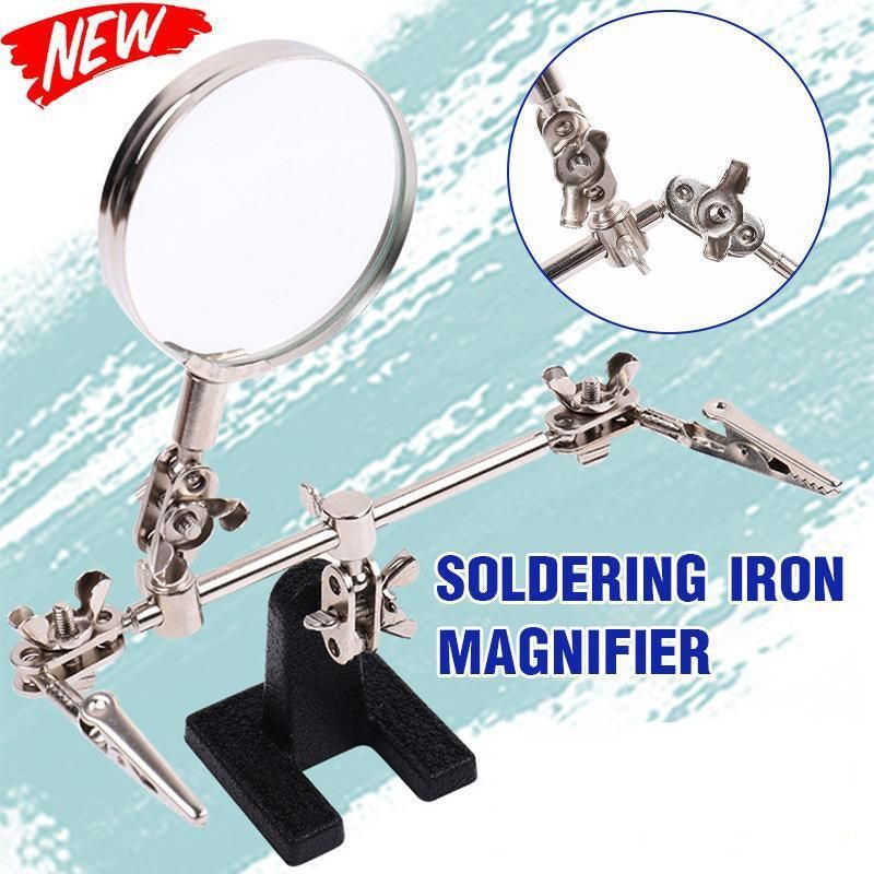 Helping 3rd Hand Soldering Iron Hobby Tool Vise Clamp Magnifying Glass with Station