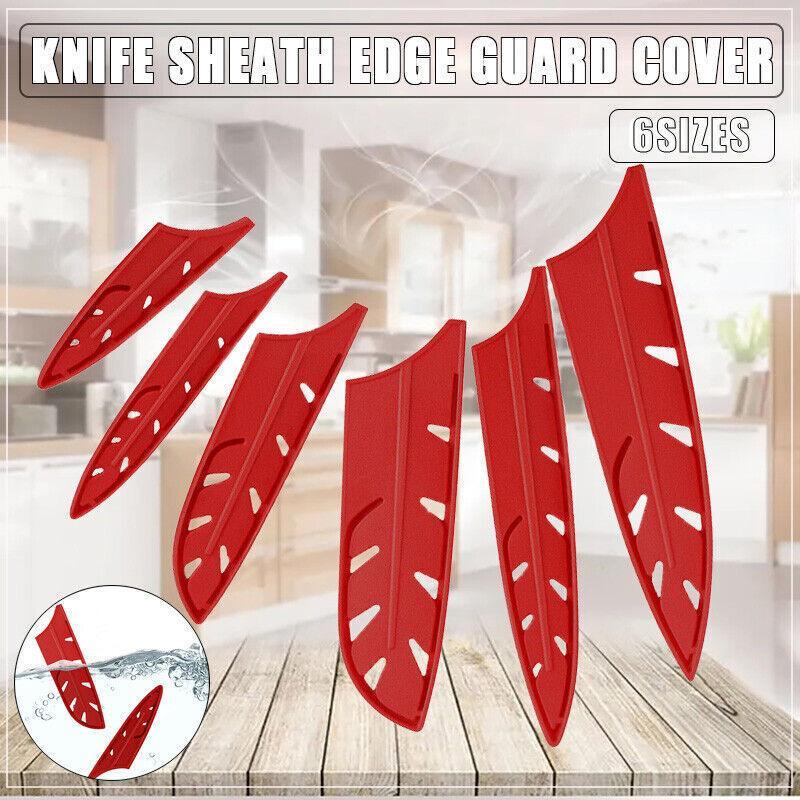 Plastic Knife Sheath Edge Guard Cover Scabbard Slicing Blade Red Protector Chef - Japanese Scabbard- 5in