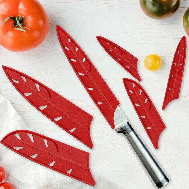 Plastic Knife Sheath Edge Guard Cover Scabbard Slicing Blade Red Protector Chef - Japanese Scabbard- 5in