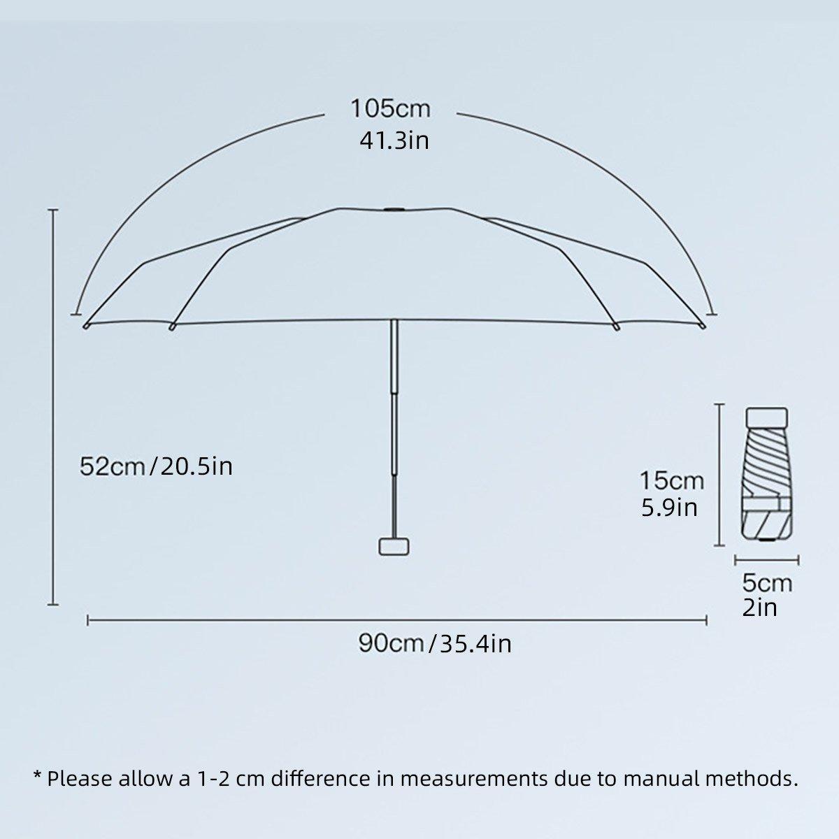 Mini Pocket Umbrella Anti-UV Sun/Rain Windproof 6 Folding Ultra Light Umbrella - Khaki