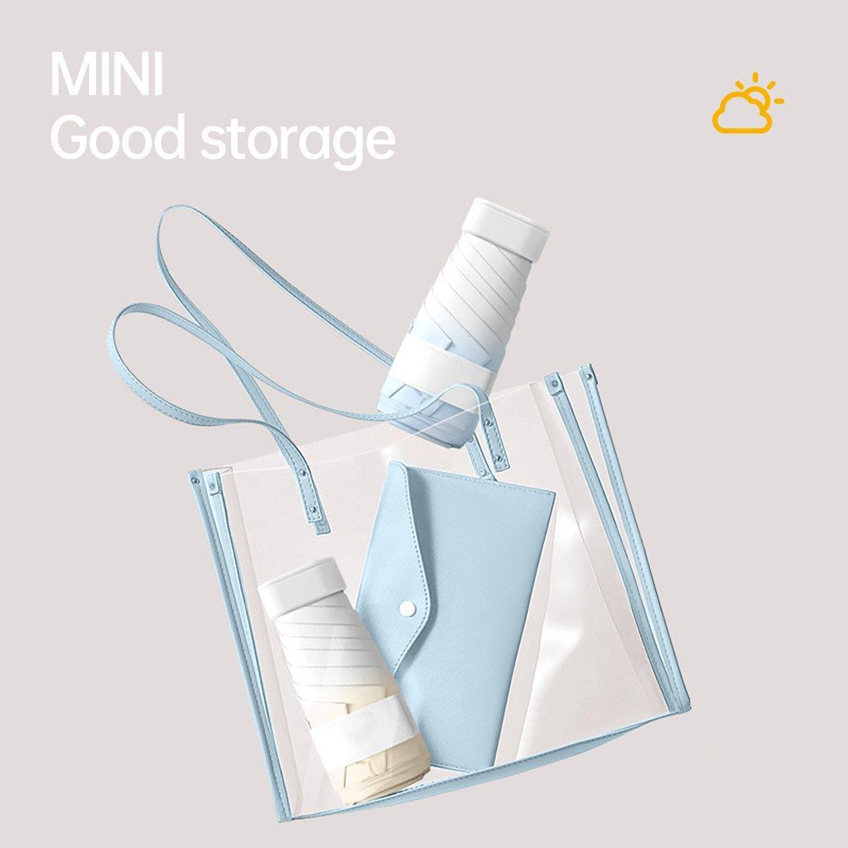 Mini Pocket Umbrella Anti-UV Sun/Rain Windproof 6 Folding Ultra Light Umbrella - Purple