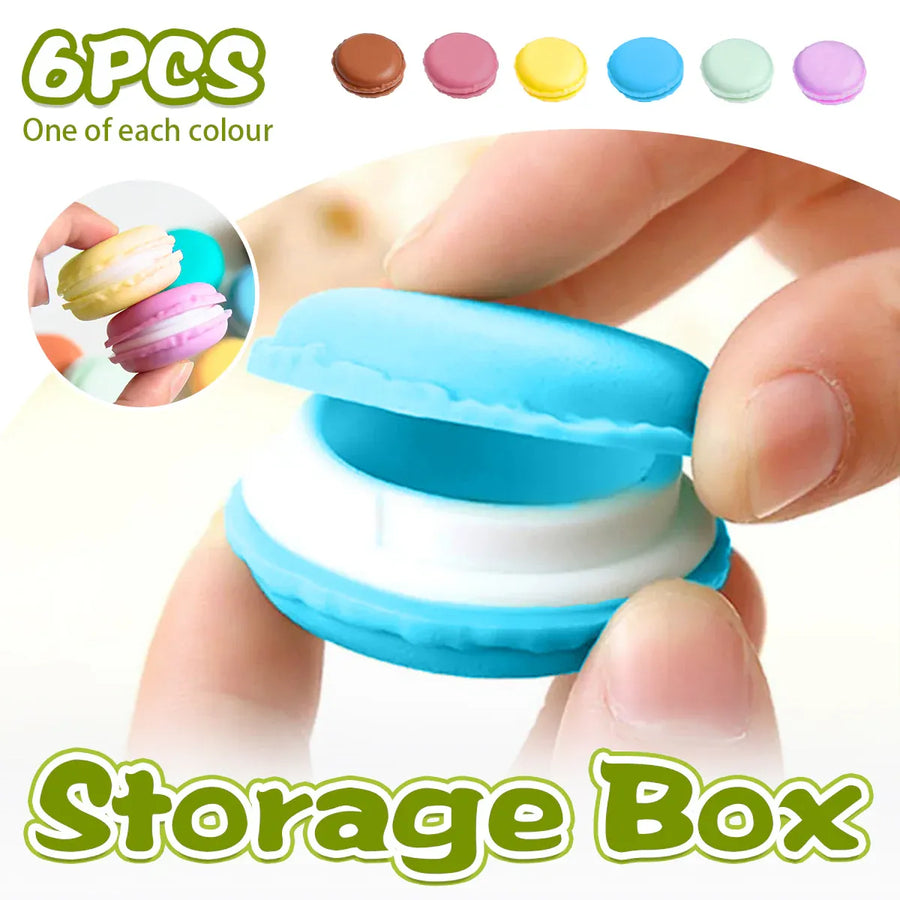 6PCS Macaron Jewelry Box Mini Storage Case Small Multi Functional Organizer