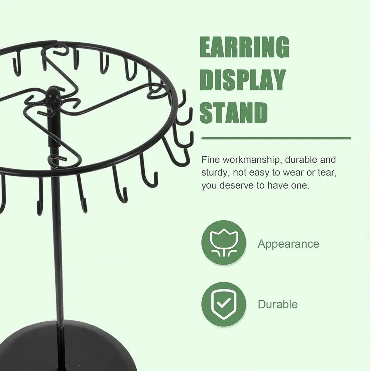 Iron Jewellery Rack Rotating Necklace Display Stand Jewellery Organiser Storage - Bronze