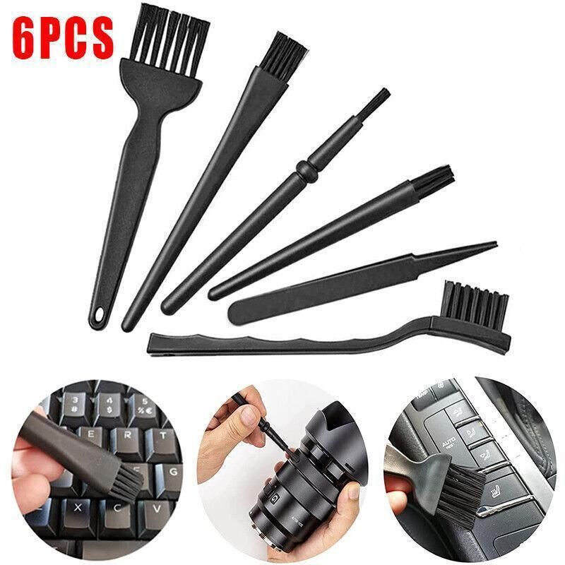 6PCS Anti-Static Keyboard Cleaning Kit Black Plastic Laptop PC Dust Cleaner Tool