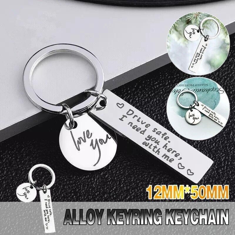 Drive Safe I Need You Here With Me Couple Alloy Keyring Keychain Car Gift