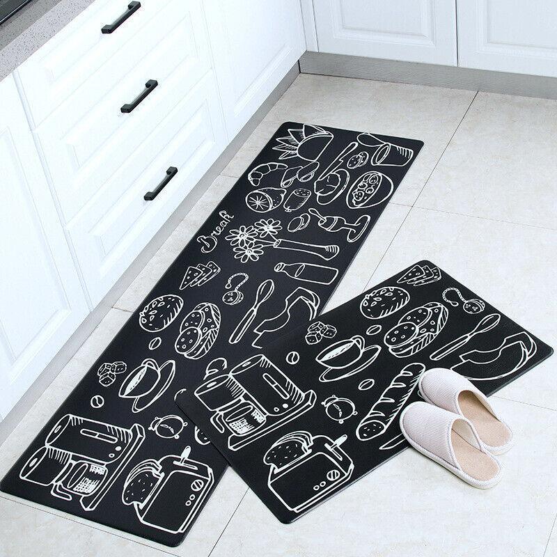45x180cm Kitchen Mat Non-Slip Waterproof Pvc Floor Rug Carpet Anti-Oil Easy Clean - Kitchen