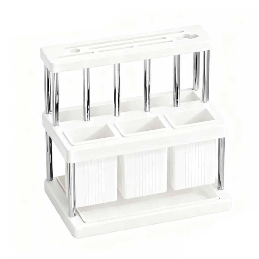 Multifunctional Kitchen Countertop Knife Block Holder with Drain Tray