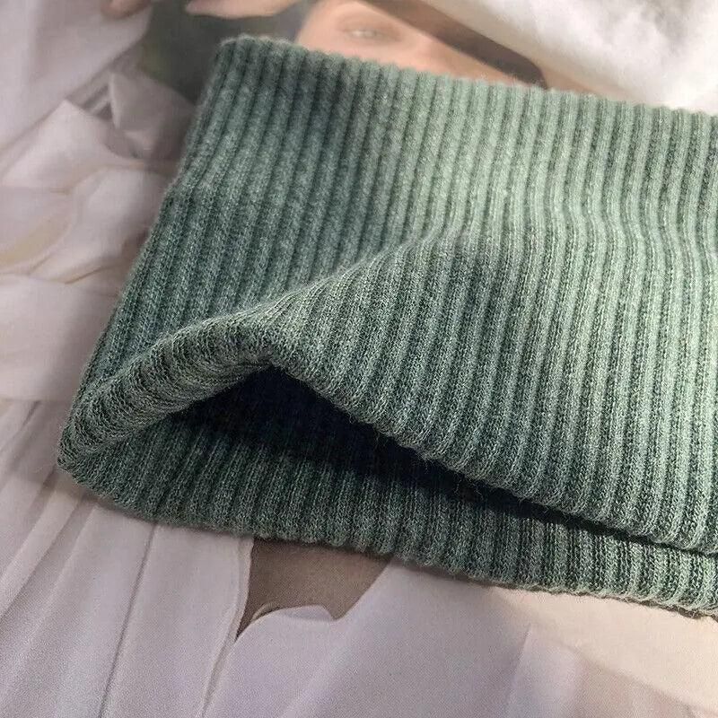 Women Headband Solid Wide Turban Knitted Cotton Hairband Girls Elastic Hair Band - Navy
