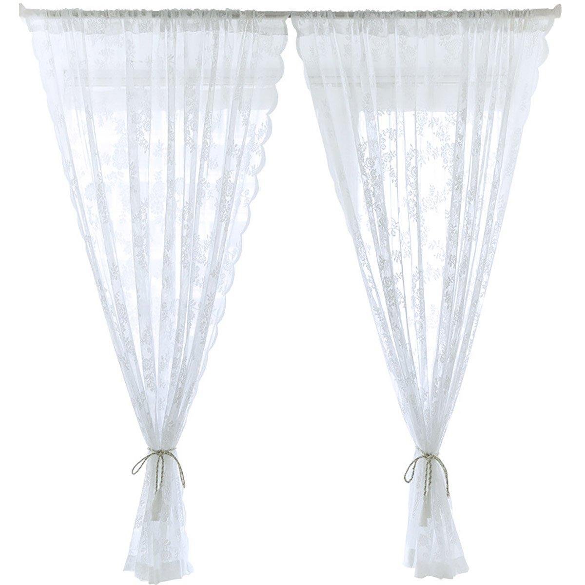 Elegant Lace Curtain Bedroom Window Door Screen Privacy Window Decor - 75*120cm