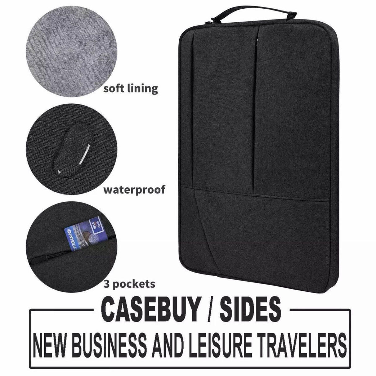 Laptop Sleeve Travel Bag Carry Case For MacBook Air Pro 14.1”-15.4” - Navy