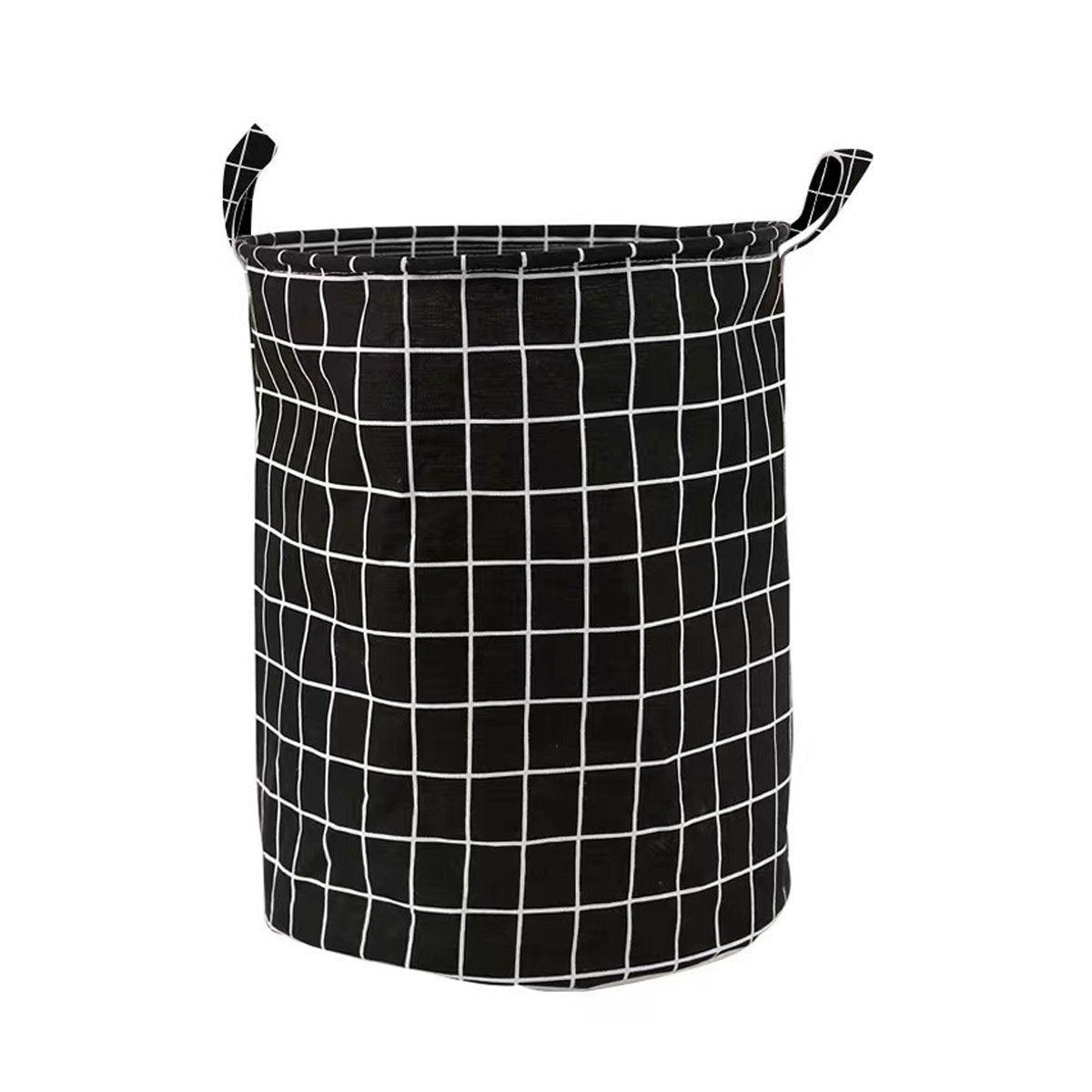 Foldable Laundry Basket Dirty Clothes Hamper Toy Storage Organizer Storage Bin - Black And White Chess