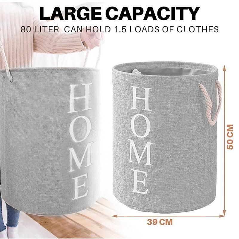 60L Large Foldable Laundry Washing Clothes Storage Hamper Basket Bin Organiser