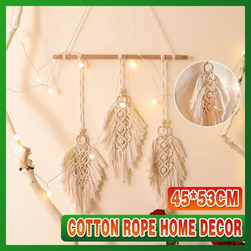 Leaf Shape Boho Handmade Macrame Wall Hanging Knitting Cotton Rope Home Decor
