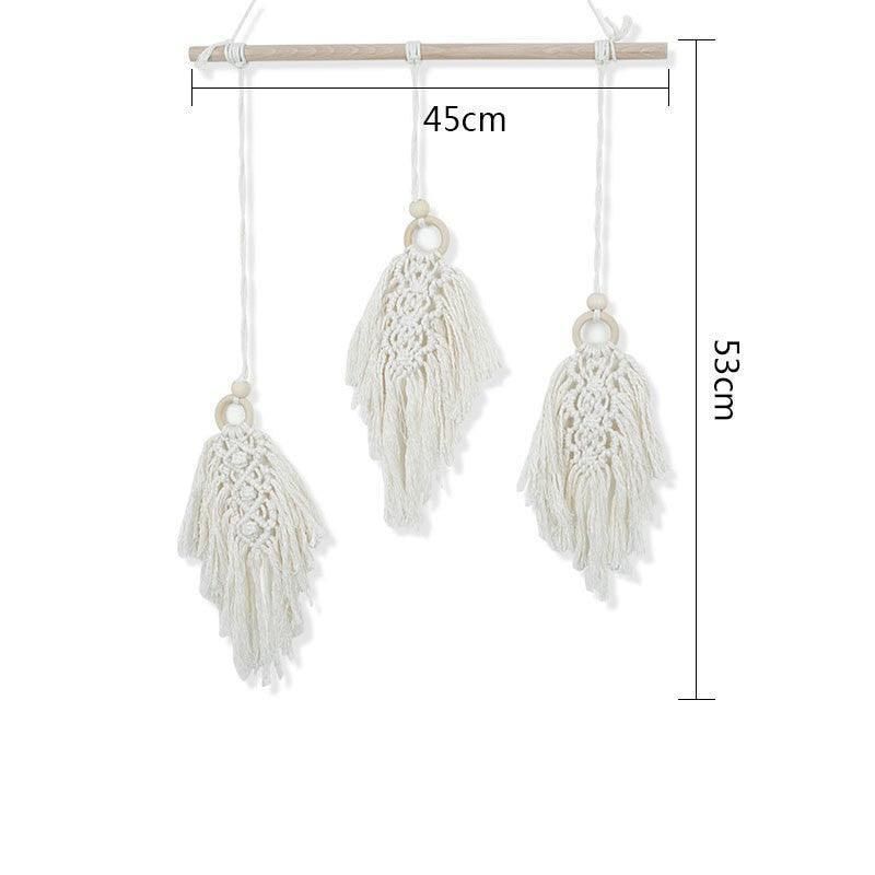 Leaf Shape Boho Handmade Macrame Wall Hanging Knitting Cotton Rope Home Decor