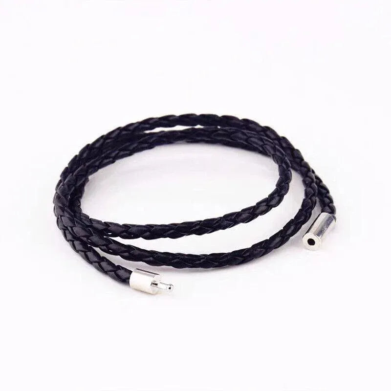 1Pc New Fashion Men Women Three Laps Pu Leather Bracelet Wristband Bangle Punk - Dark Brown