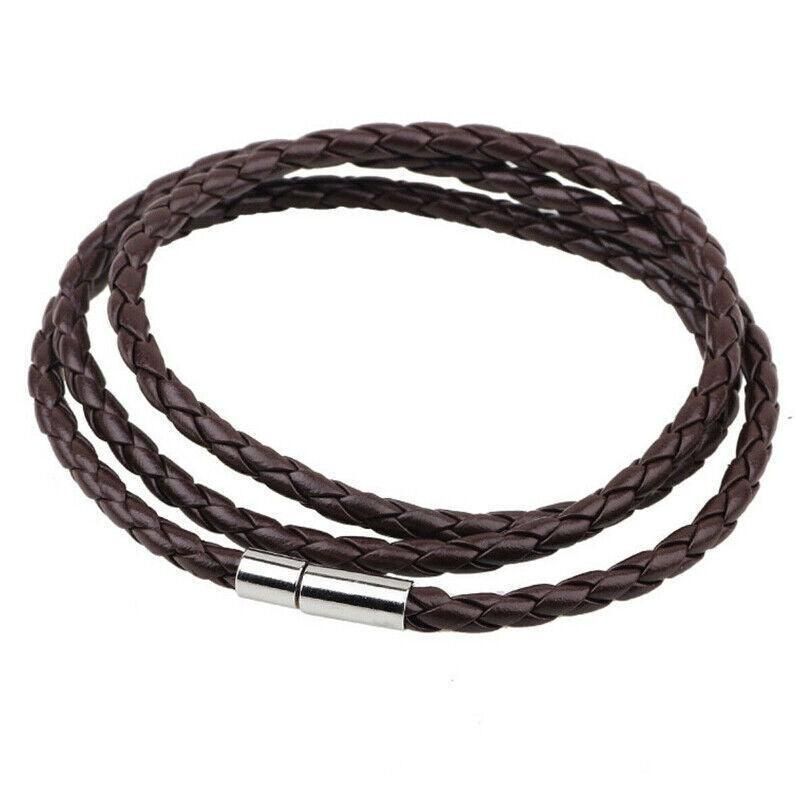 1Pc New Fashion Men Women Three Laps Pu Leather Bracelet Wristband Bangle Punk - White