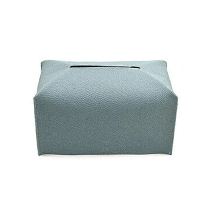 Large Size Tissue Box Dispenser Paper Holder Napkin Case Pu Leather Cover - Green
