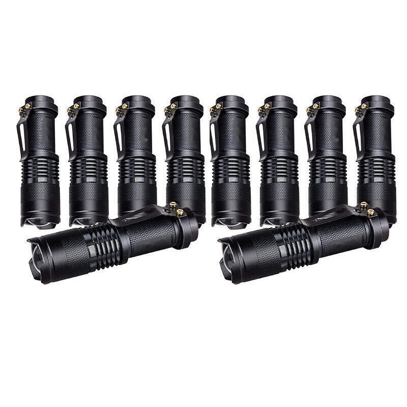 5/10x Mini Q5 LED Flashlight Torch Adjustable Focus Zoom Light Lamp 1200LM - 5PCS