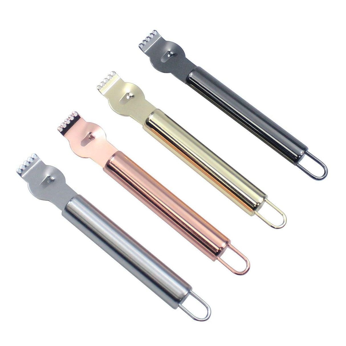 Lemon Zester Grater Knife Tool Stainless Steel with Channel Garnish Citrus Lime - Rose Gold