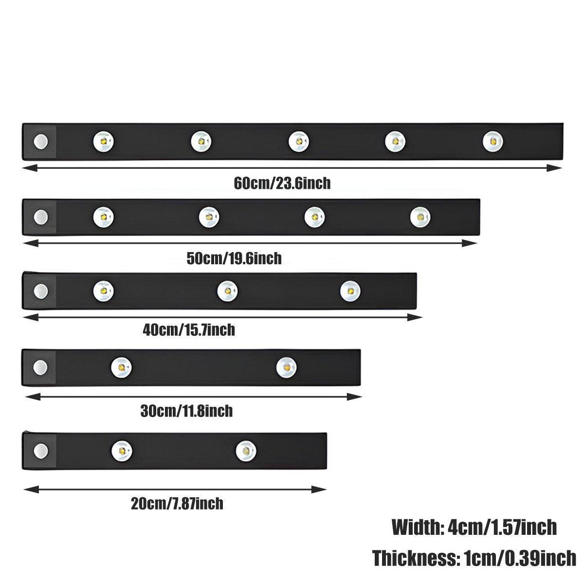 Ultra-Thin Intelligent LED Motion-Sensing Light Bar Rechargeable Strip Lamp - Ordinary Model - Black 20cm