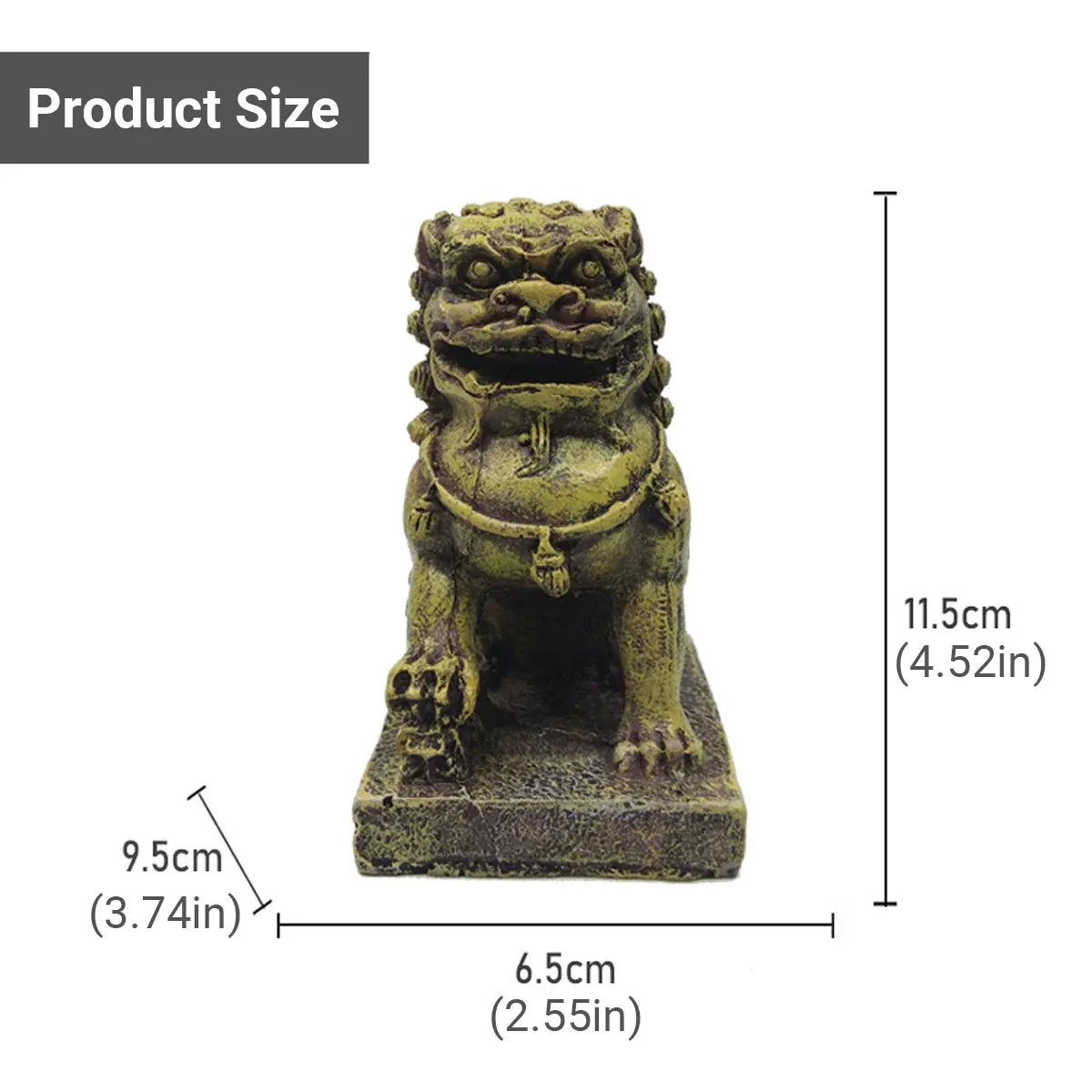 Resin Guardian Lion Statue Ornament Aquarium Decor Fish Tank Desktop Display