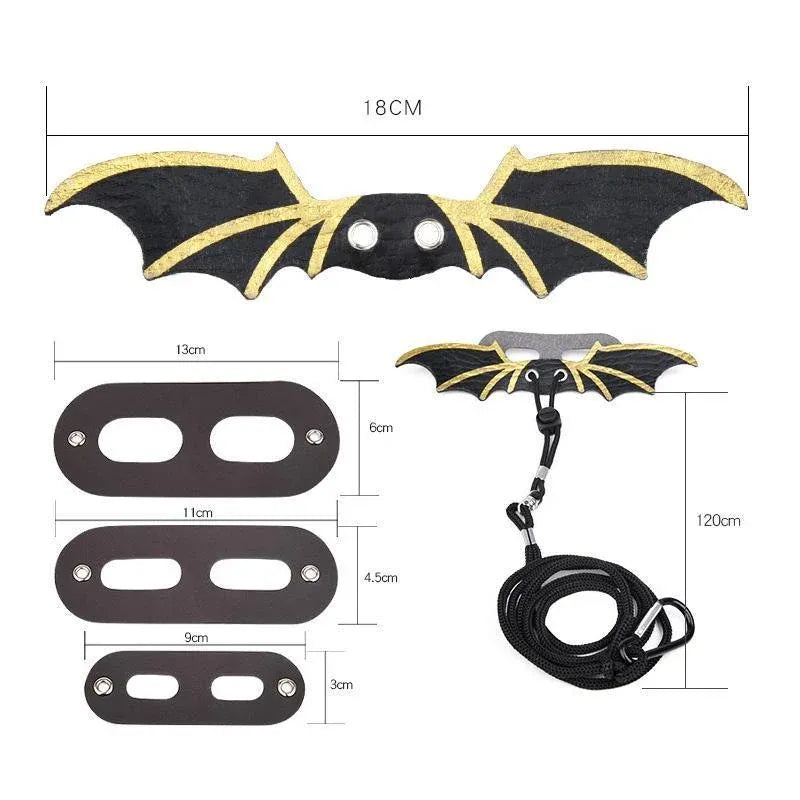 Lizard Harness Leash with Bat Wings Adjustable Reptile Lead for Bearded Dragons