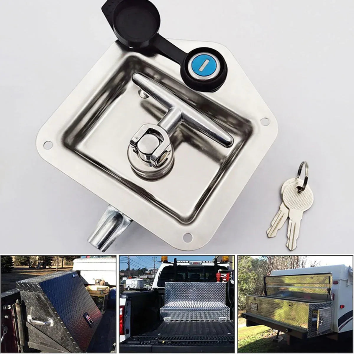 Car Trailer Stainless Steel Toolbox Lock Anti Rust Secure For Truck Van Storage
