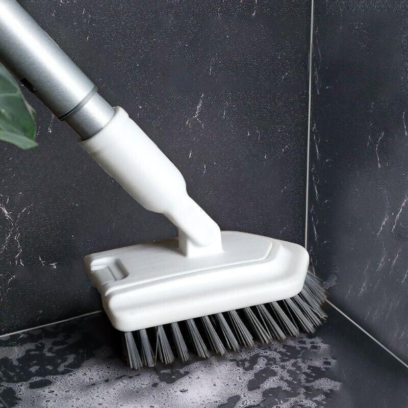 Long Handled Shower Scrub Brush with Extendable Pole for Bathroom Tiles
