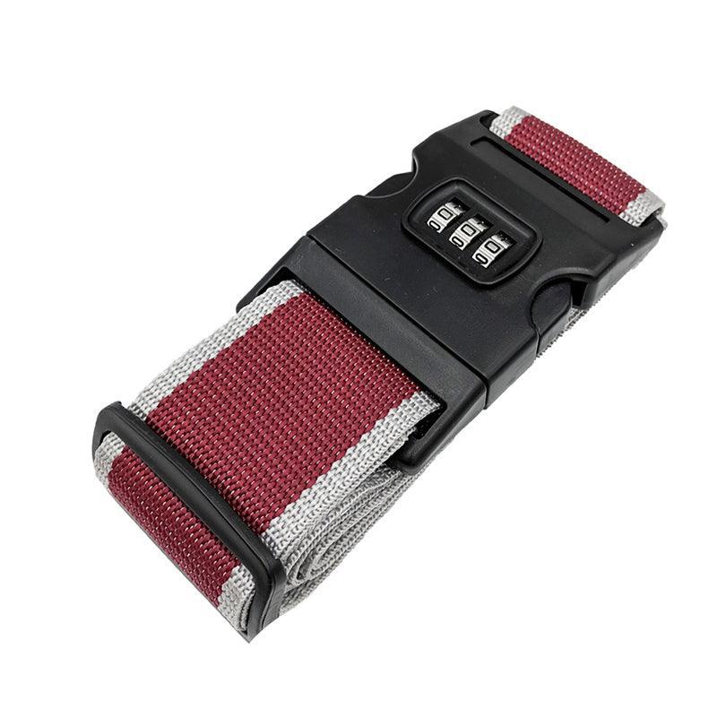 Luggage Strap Code Password Travel Suitcase Secure Lock Safe Nylon Packing Belt - Rose Red