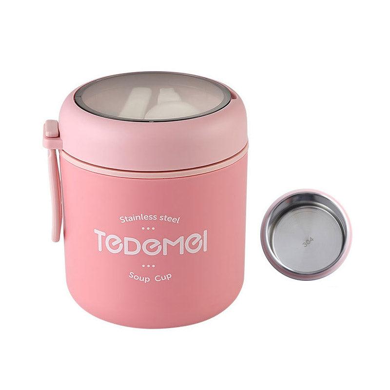 530ml Stainless Steel Insulated Lunch Box Portable Food Storage Mug Soup Meals - Blue