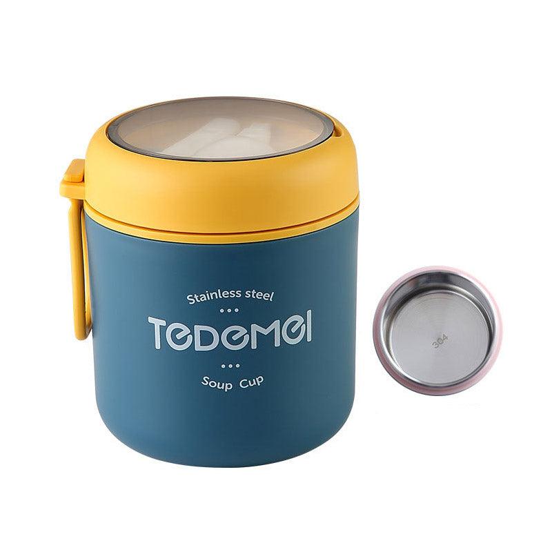 530ml Stainless Steel Insulated Lunch Box Portable Food Storage Mug Soup Meals - Green