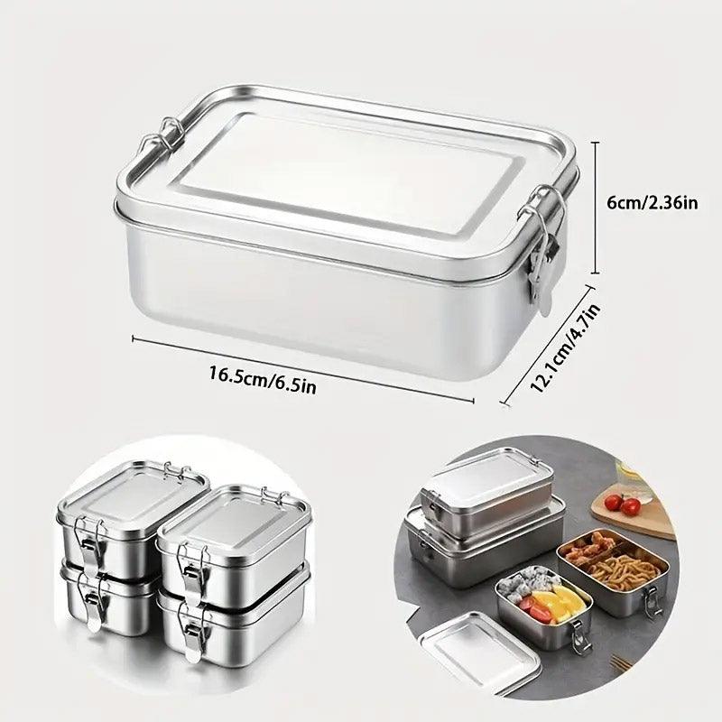 850ml Stainless Steel Square Bento Box Durable Leakproof Food Storage Container