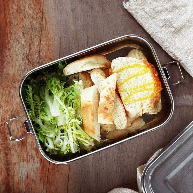 850ml Stainless Steel Square Bento Box Durable Leakproof Food Storage Container