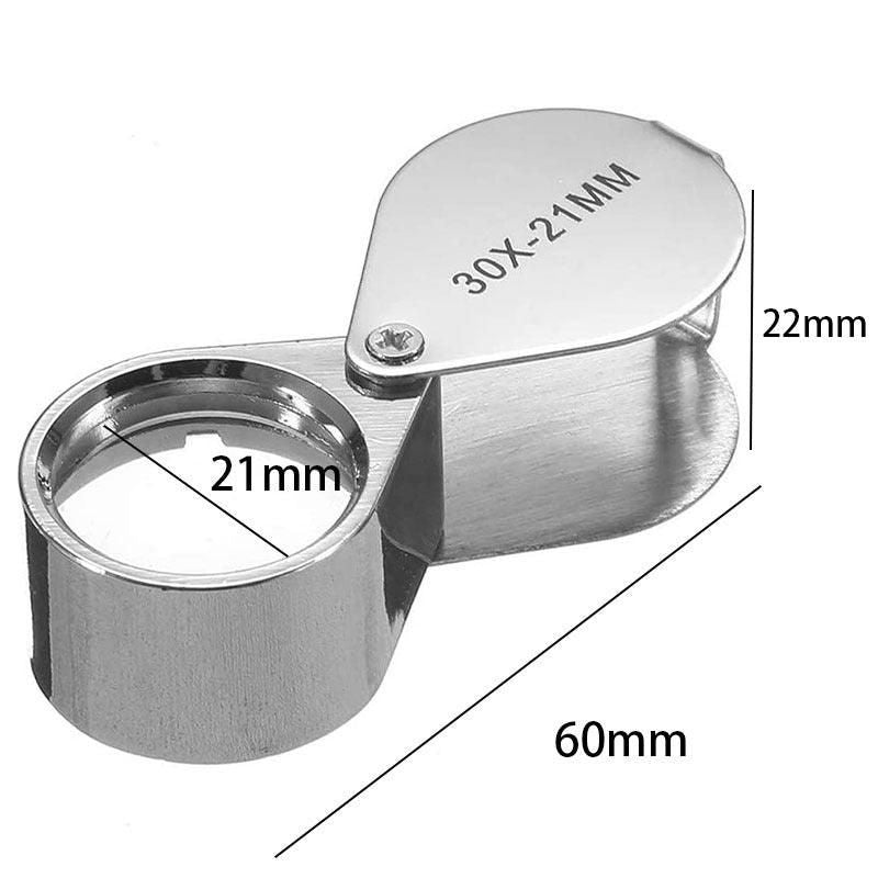 Loupe Magnifier Pocket Jewellers Eye Jewelry Magnifying Glass 30 X 21Mm Jewelers