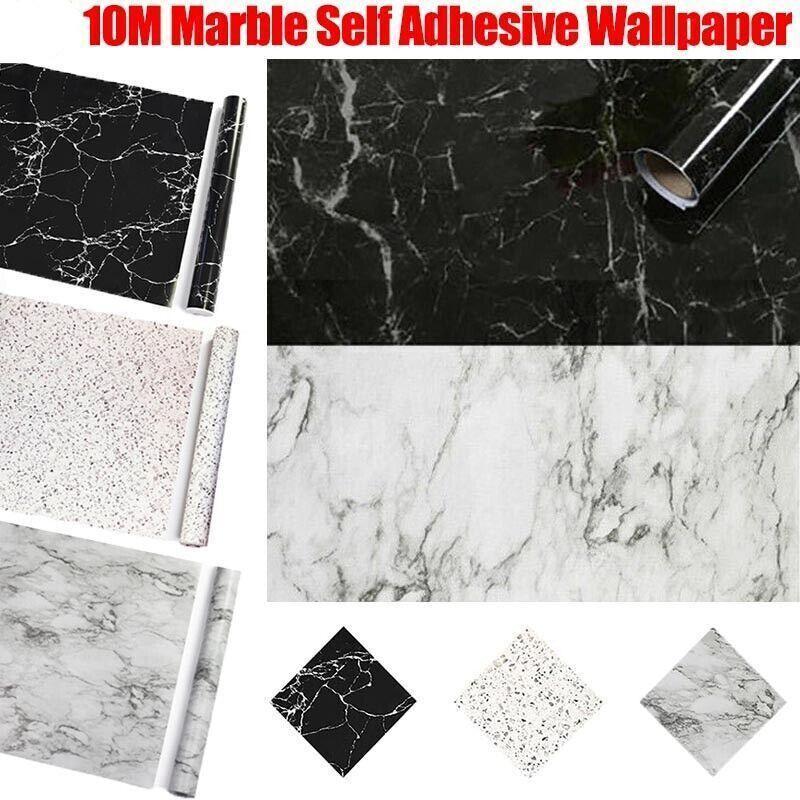 10M Marble Self-Adhesive PVC Wall Sticker Wallpaper Decor - Gravel-C