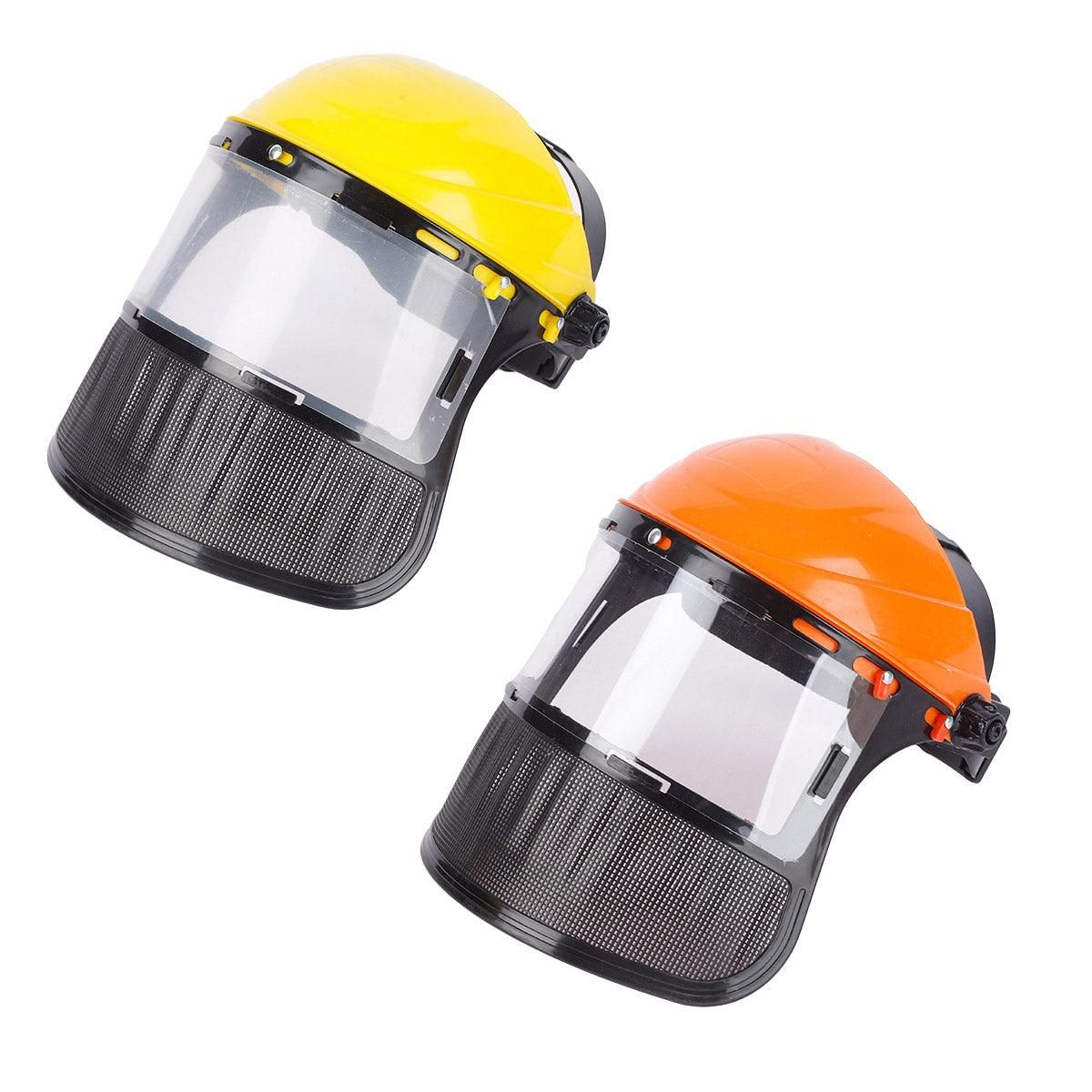 Garden Face Shield Headgear for Mowing and Outdoor Protective Use - Yellow