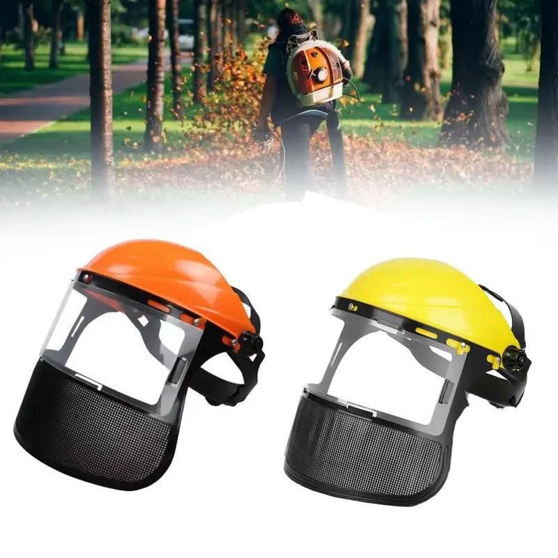 Garden Face Shield Headgear for Mowing and Outdoor Protective Use - Yellow