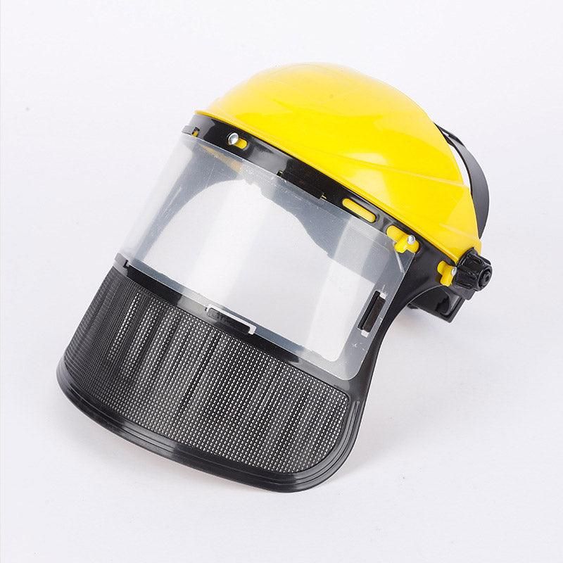 Garden Face Shield Headgear for Mowing and Outdoor Protective Use - Yellow