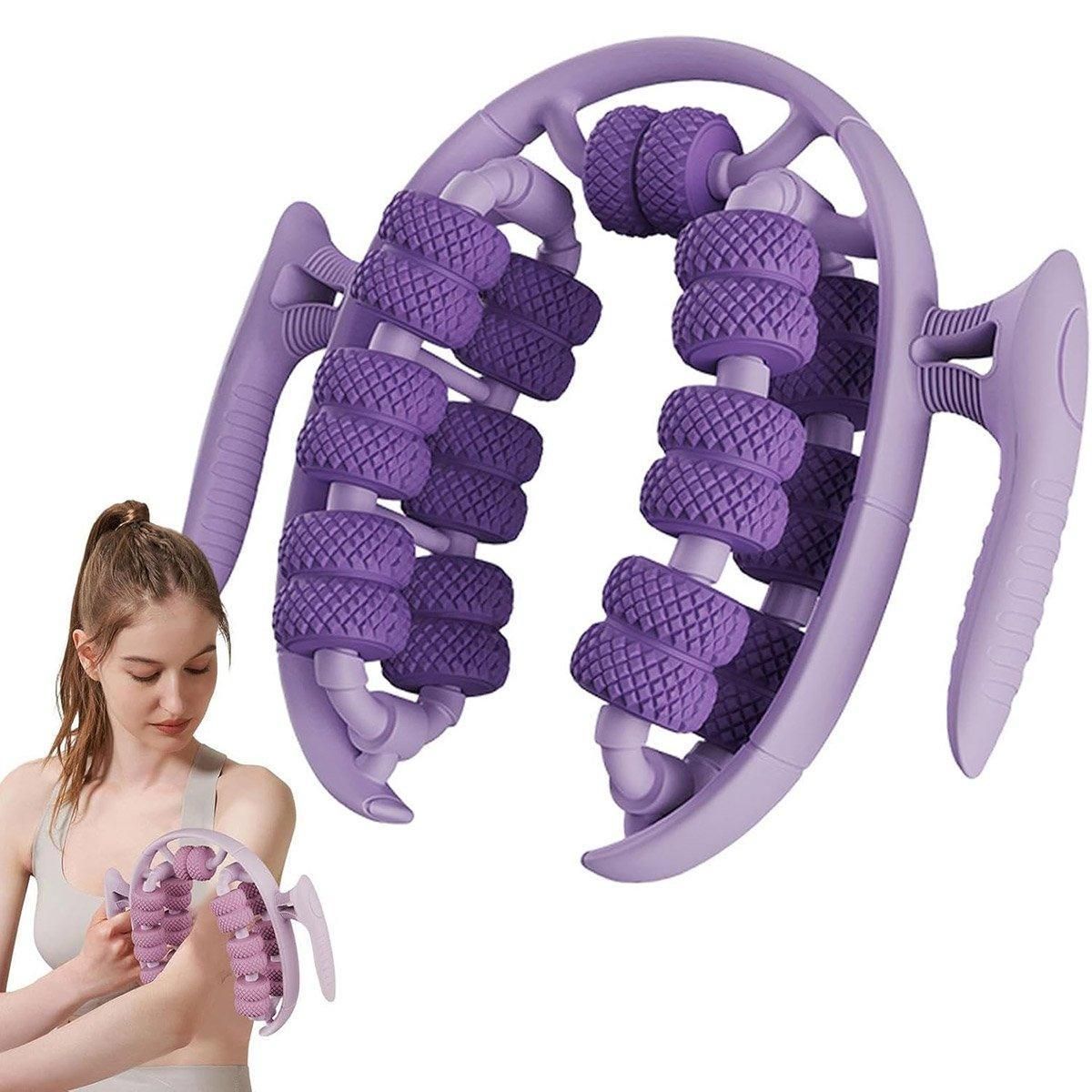 Leg Muscle Massager Roller 26 Round Wheel Calf Relaxation Yoga Fitness Tool - Pink