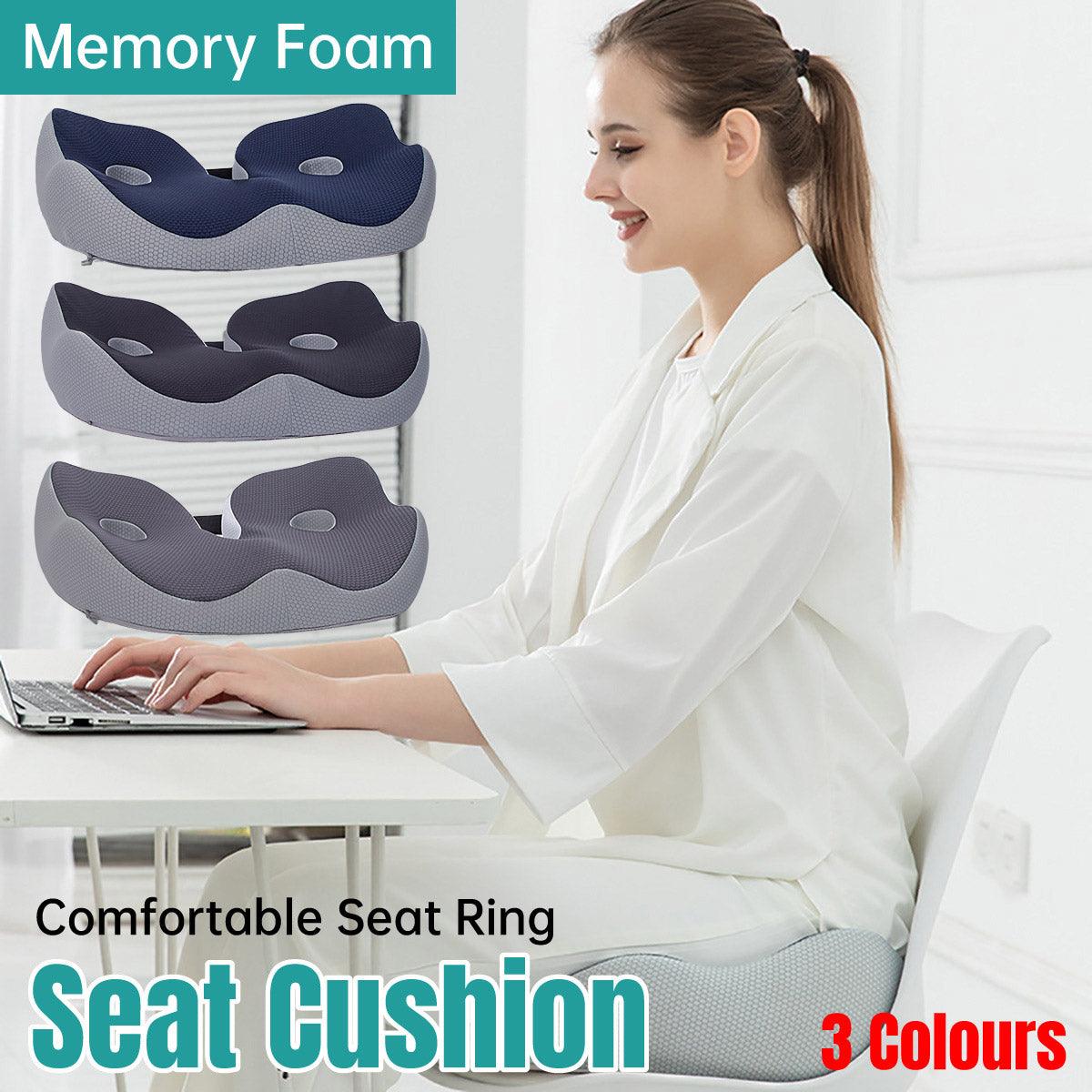Office Chair Seat Cushion for Sedentary Support Comfort Pillow Pad Home Use - Blue