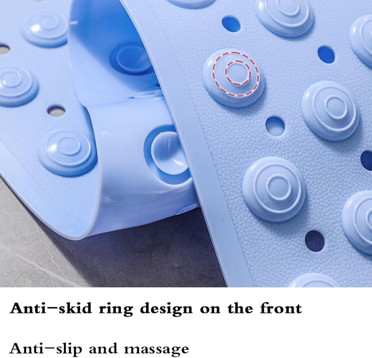 Non Slip Floor Pad Bathroom Tub Mat Bath Shower Mat with Round Massage Point - Pink