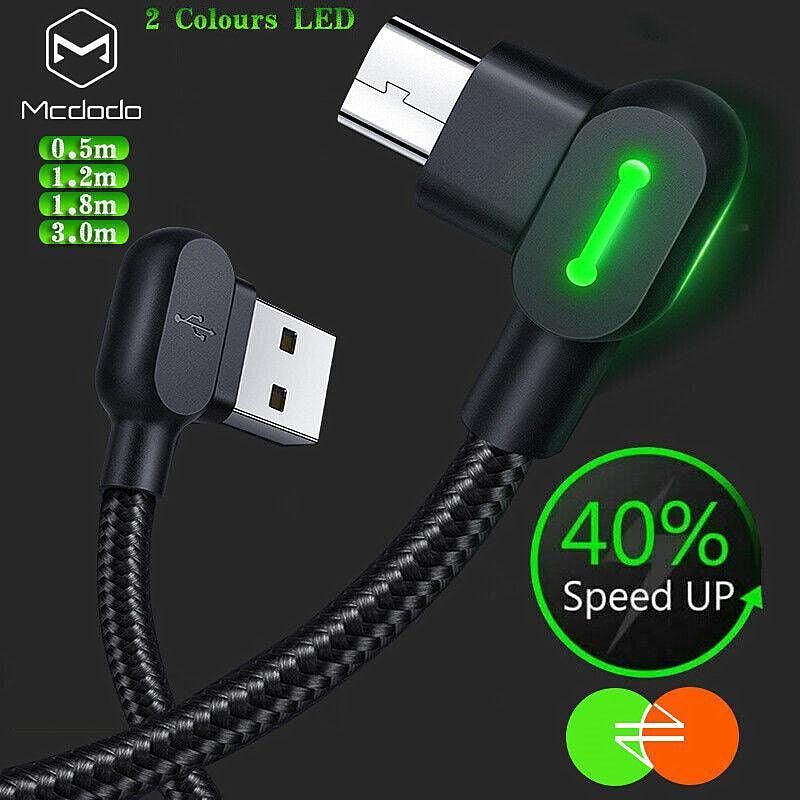 Mcdodo Fast Usb Cable Heavy Duty Charging Syn Charger Micro-USB 90 Degree Angle Au