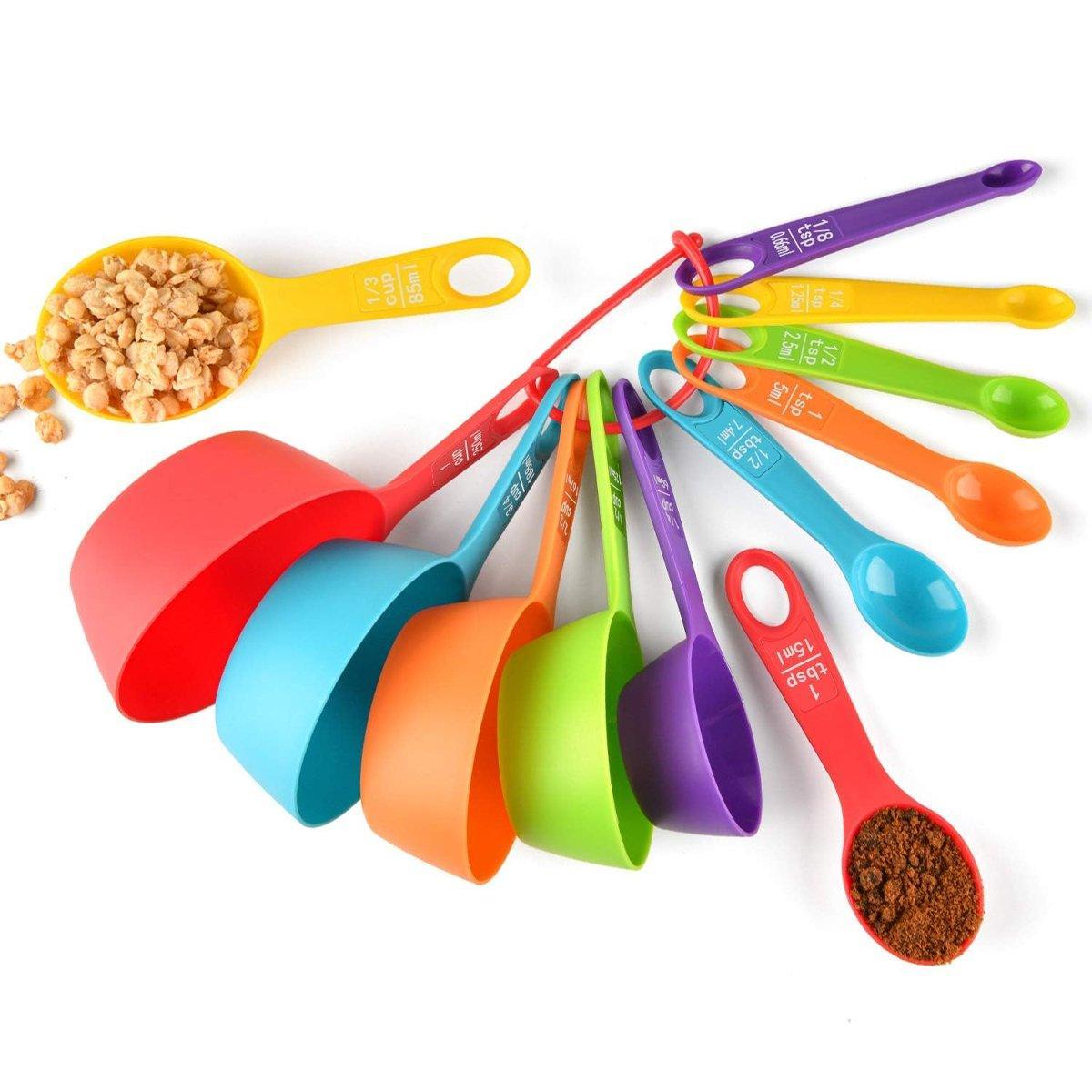 12PCS Plastic Measuring Spoon and Cup Set Baking Tools for Cake Milk Powder