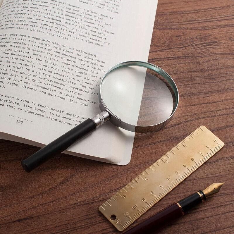 Magnifying Glass 5X Handheld Metal Frame 50mm Loupe