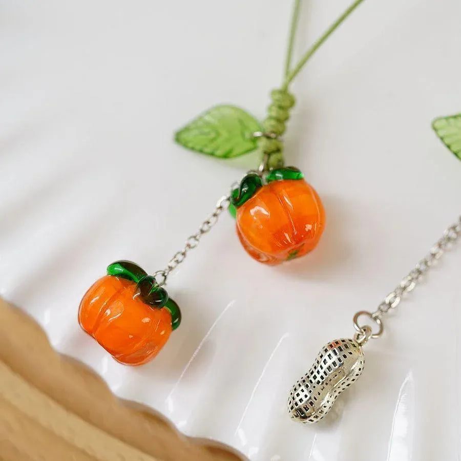 Accessories Bag Charm Key Chain Key Ring Car Keyring Ornament Persimmon Keychain - A